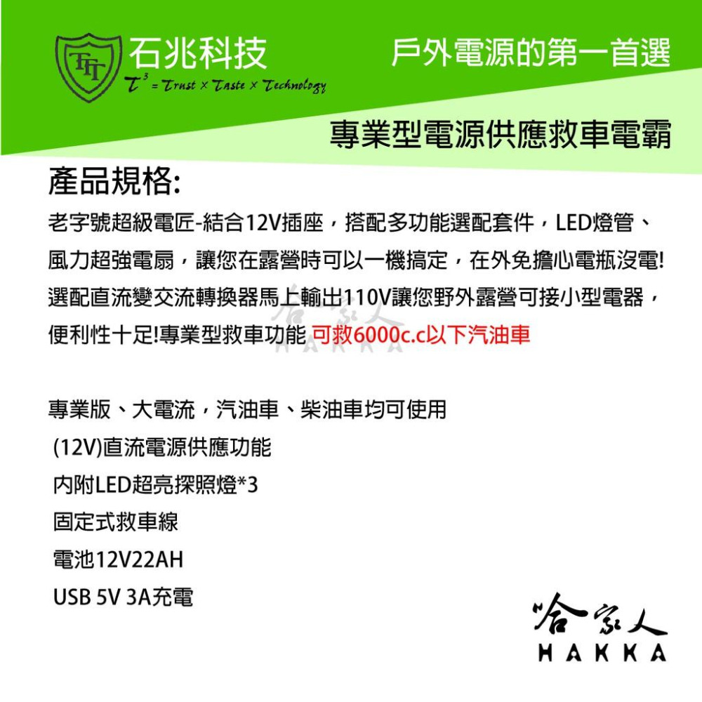 【 超級電匠 】MP722V2 救車電霸 22AH 12V 汽油 柴油 車輛救援 外出電源 露營 12V 輸出 哈家人-細節圖3