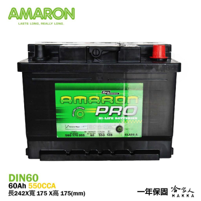 AMARON 愛馬龍 Din 60 56220 銀合金 汽車電池 一年保固 電瓶 56025 56225 哈家人