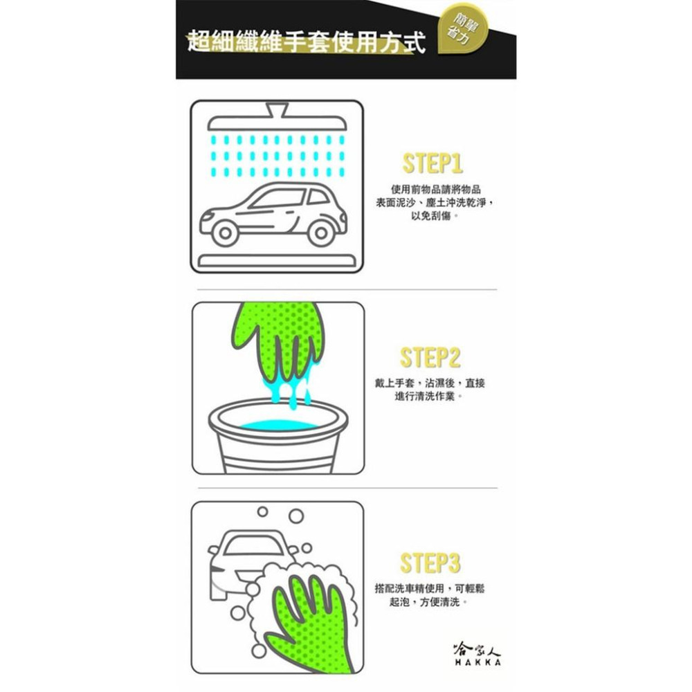 黑珍珠 多功能超細纖維清潔手套 洗車手套 洗車海綿塊手套 除塵手套 打蠟手套 超細纖維 輪胎清潔  哈家人-細節圖3