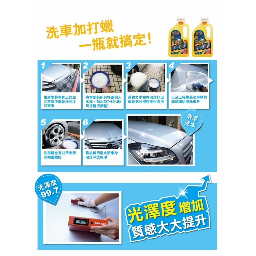 【 黑珍珠 】洗車打蠟增艷劑 水蠟 提升光澤 wax 汽車蠟 潑水蠟 撥水 1200ml 哈家人-細節圖8