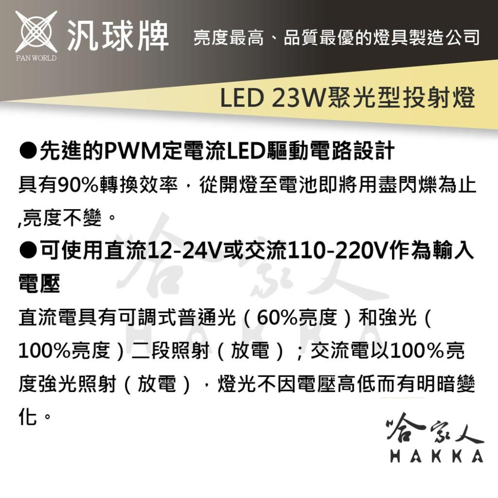 汎球牌 35W 聚光投射燈 白光 探照燈 低耗能 23W 最新COB LED 台灣製造 一年保固 【 哈家人 】-細節圖4