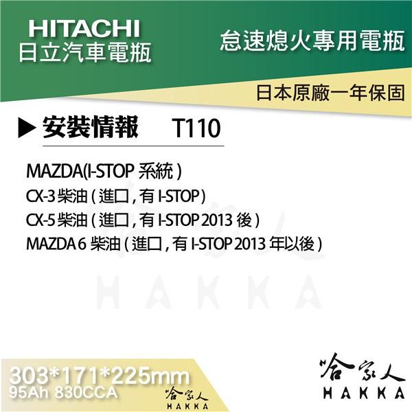 HITACHI 日立 T110 怠速熄火專用電池 I-STOP 125D31L 免運 EFB CX5 免加水電瓶 哈家人-細節圖3