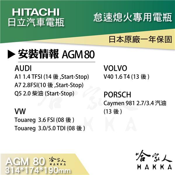 HITACHI 日立 AGM 80 Ah BMW BENZ VOLVO AUDI 專用汽車電池 免運  電瓶 哈家人-細節圖3