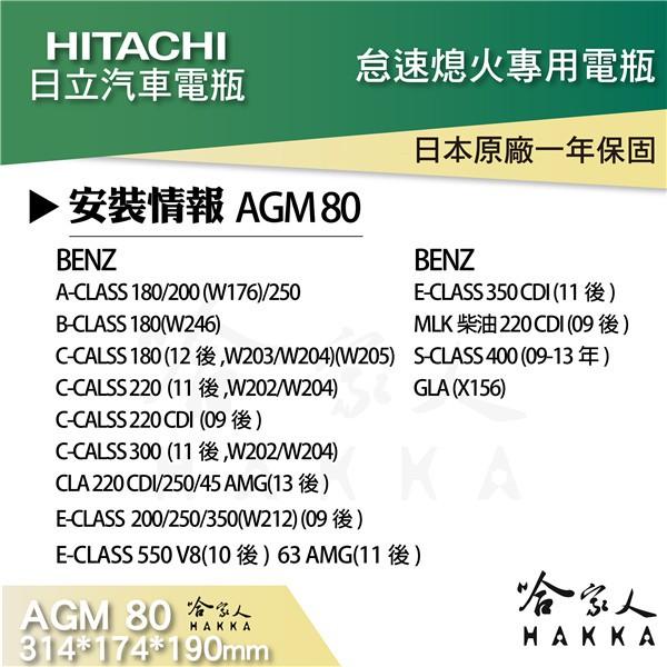 HITACHI 日立 AGM 80 Ah BMW BENZ VOLVO AUDI 專用汽車電池 免運  電瓶 哈家人-細節圖5