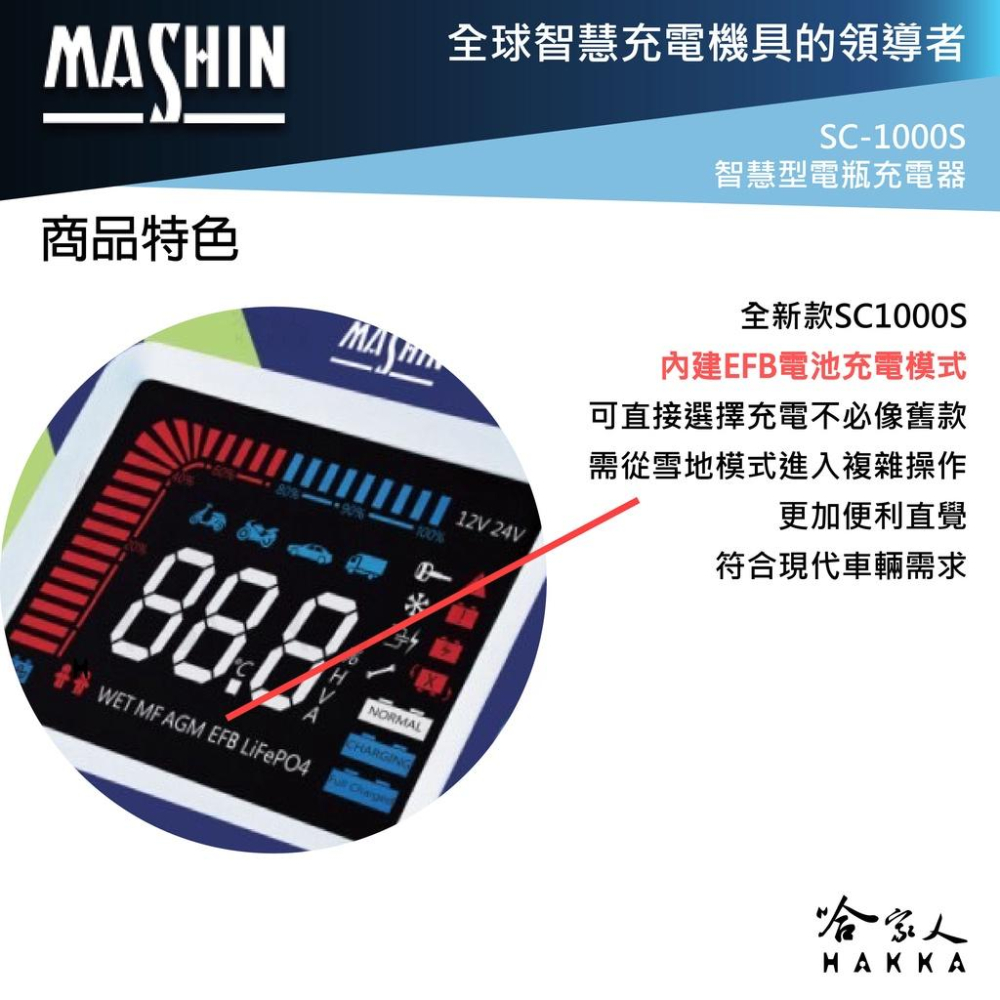 麻新電子 SC 1000S 全配 OBD II 12V 24V 好禮四選一 全自動電池充電器 sc-1000s-細節圖2