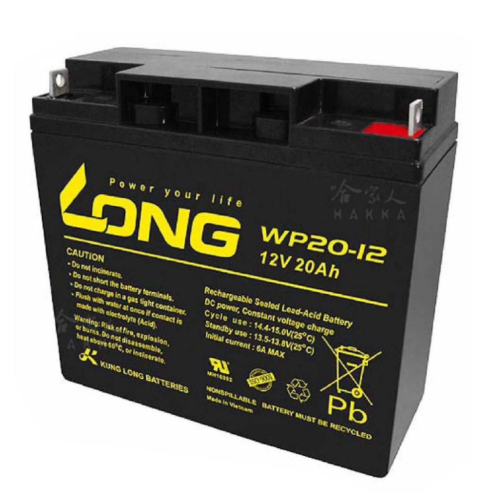 LONG 廣隆光電 WP20-12 NP 12V 20Ah UPS 不斷電系統 玩具車 超級電匠 密閉式電池 哈家人-細節圖2
