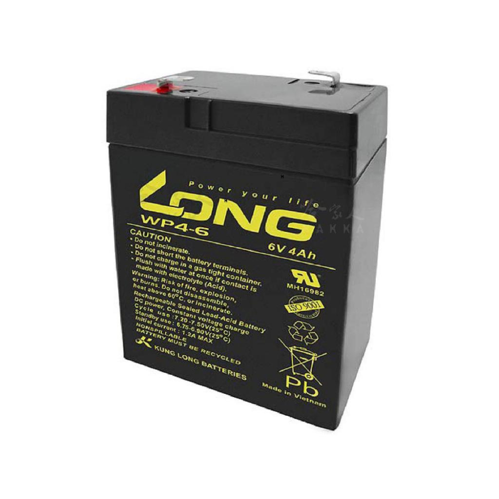 【LONG廣隆光電】WP 4-6 NP 6V 4Ah UPS 不斷電系統   電動車 通訊系統 密閉式電池 哈家人-細節圖2