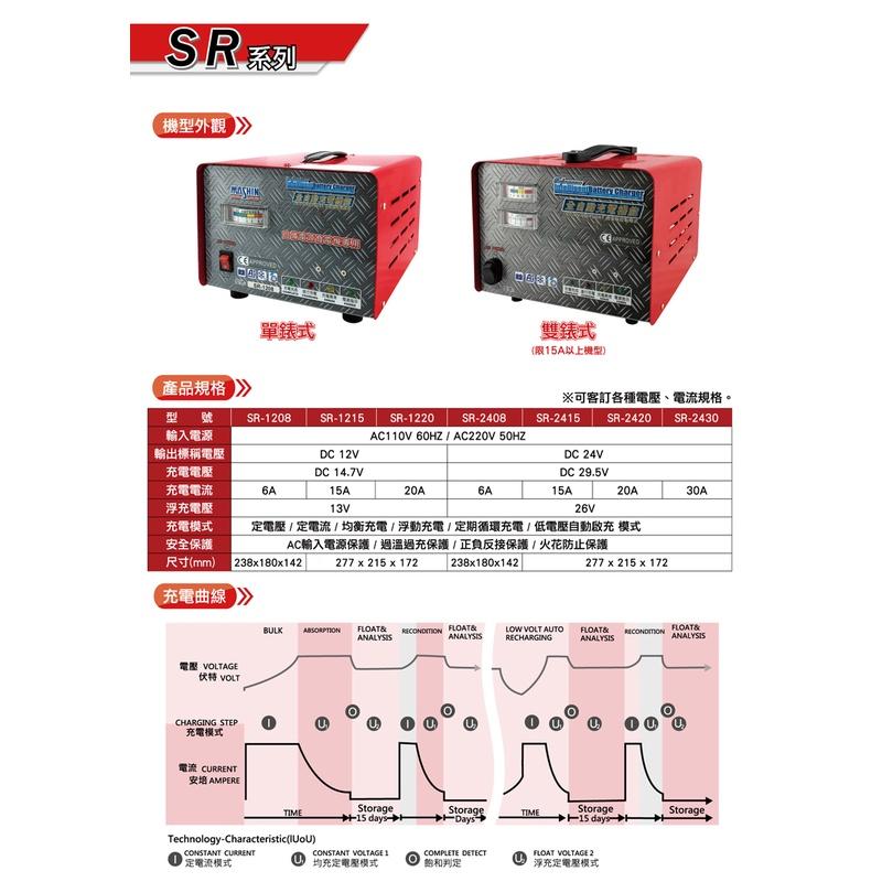 麻新電子 UPS 發電機電池充電器 SR1208 自備電源 UPS 發電機 全自動 SR 1208 哈家人-細節圖3