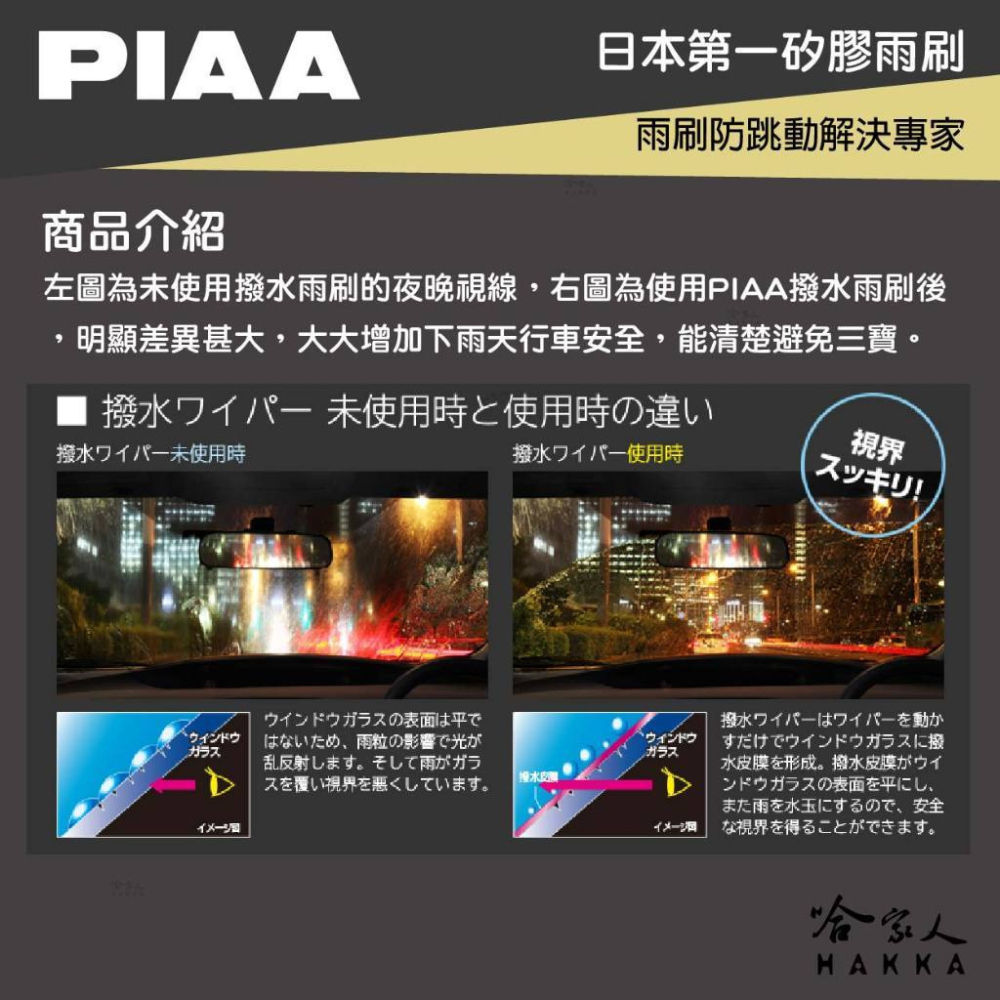 PIAA Subaru outback 1代 超強力矽膠潑水鐵骨雨刷 24 19 贈專用雨刷精 05~09年 防跳動-細節圖8