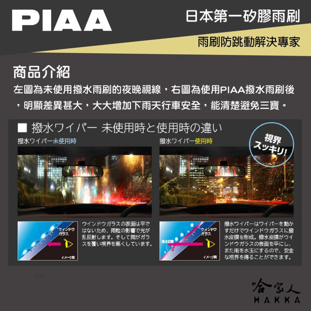 PIAA Toyota Yaris Cross 輕量化三節式矽膠雨刷 22 16 贈潑水雨刷專用雨刷精 22年後-細節圖4