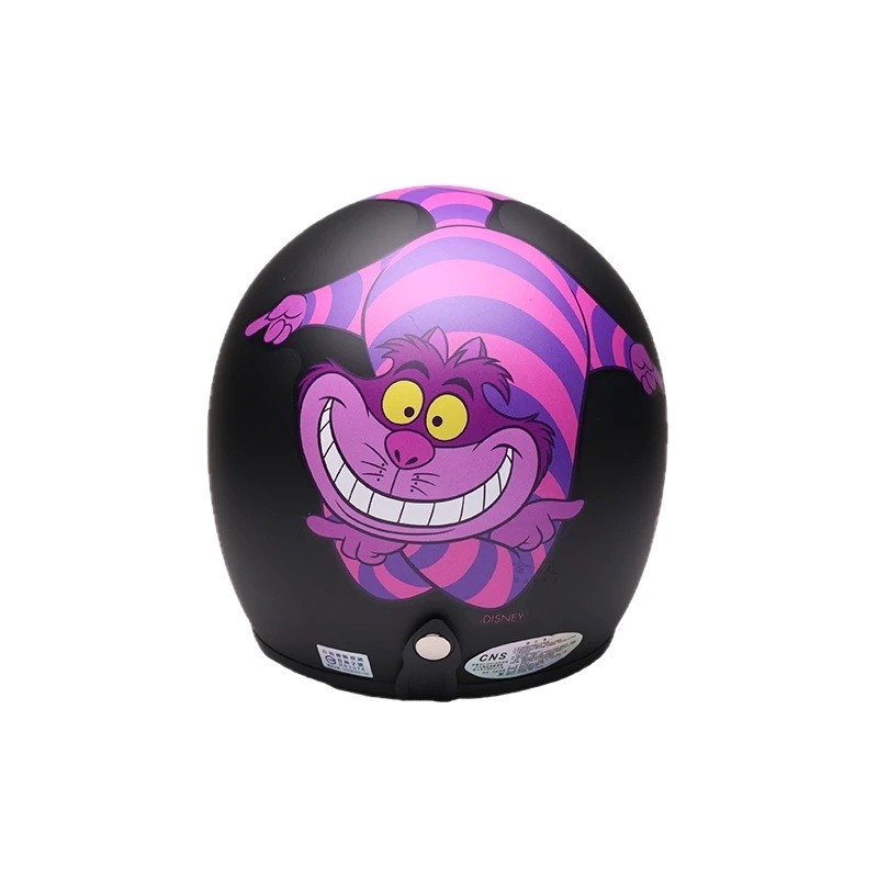 EVO 妙妙貓 迪士尼正版授權 台灣製造 騎士帽 機車安全帽 3/4安全帽 全罩安全帽 愛麗絲夢遊仙境 白 紫 哈家人-規格圖10