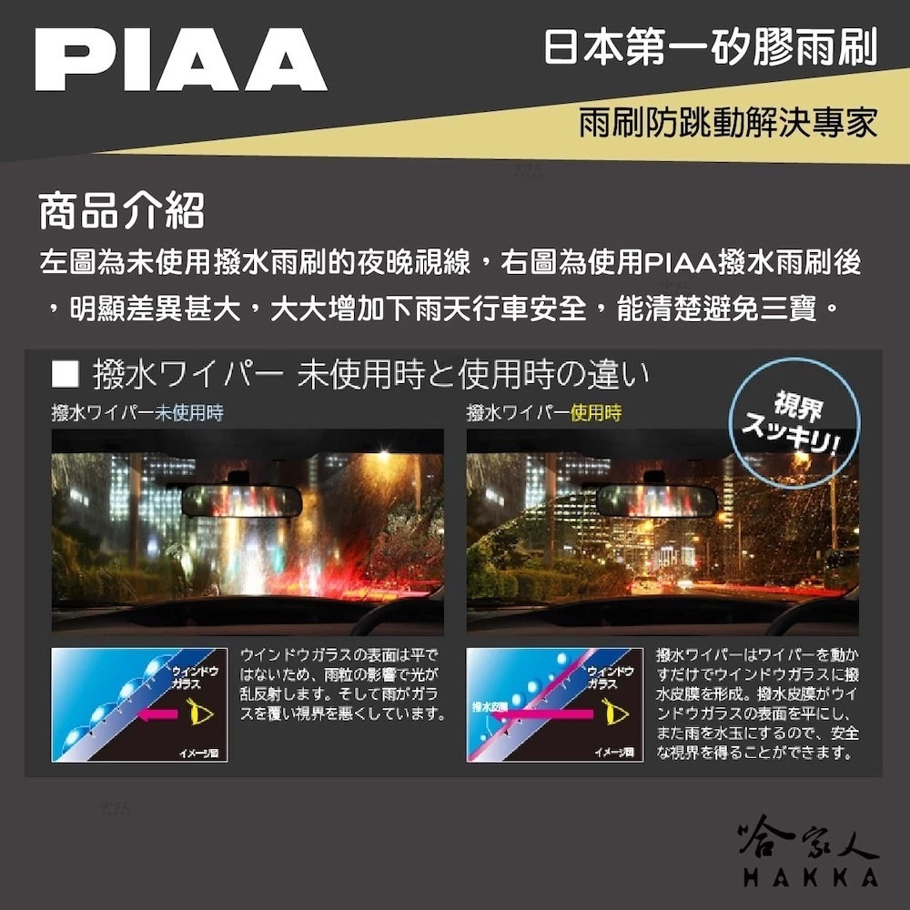 PIAA IVECO EURO CARGO 日本矽膠撥水雨刷 26+26 贈油膜去除劑 防跳動 21年後 適用 哈家人-細節圖4