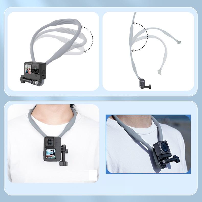 台南現貨TELESIN 泰迅 磁吸掛脖支架 柔膚 GOPRO 11 10 9 SJCAM 騎行第一人視角 第一視角-細節圖2