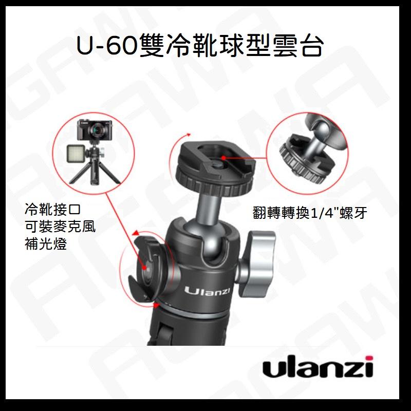 台南現貨 Ulanzi U-60 迷你 冷靴 金屬 小雲台 球型雲台 U60 G7X-細節圖3