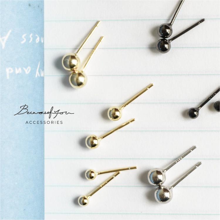 〈Because of You〉925純銀 圓球耳環 圓珠耳針 豆豆 銀珠 圓形 純銀耳釘耳棒 抗過敏養耳洞 時尚男女-細節圖2