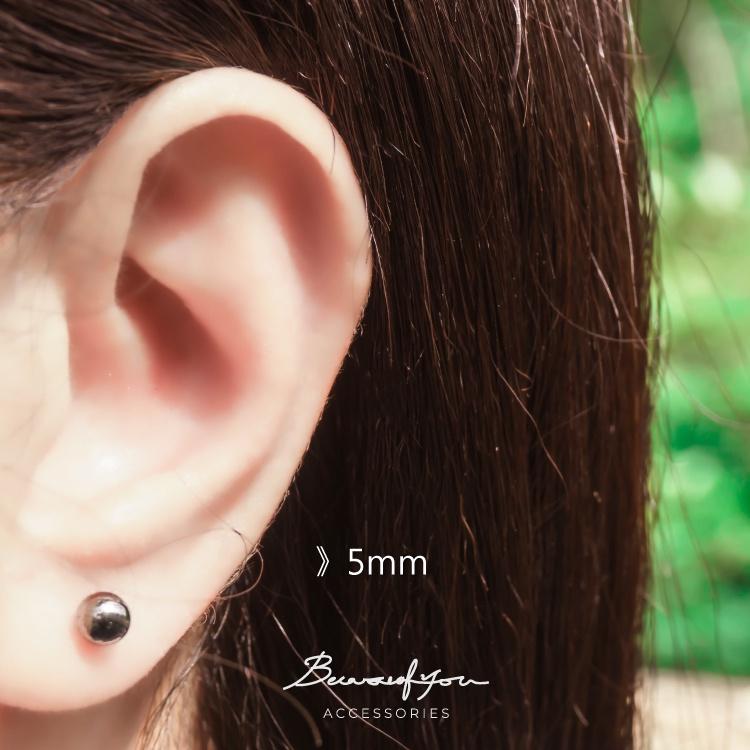 〈Because of You〉925純銀 圓球耳環 圓珠耳針 豆豆 銀珠 圓形 純銀耳釘耳棒 抗過敏養耳洞 時尚男女-細節圖3
