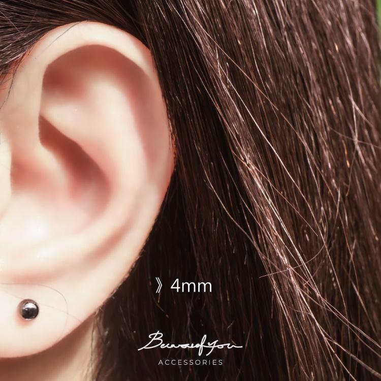 〈Because of You〉925純銀 圓球耳環 圓珠耳針 豆豆 銀珠 圓形 純銀耳釘耳棒 抗過敏養耳洞 時尚男女-細節圖4