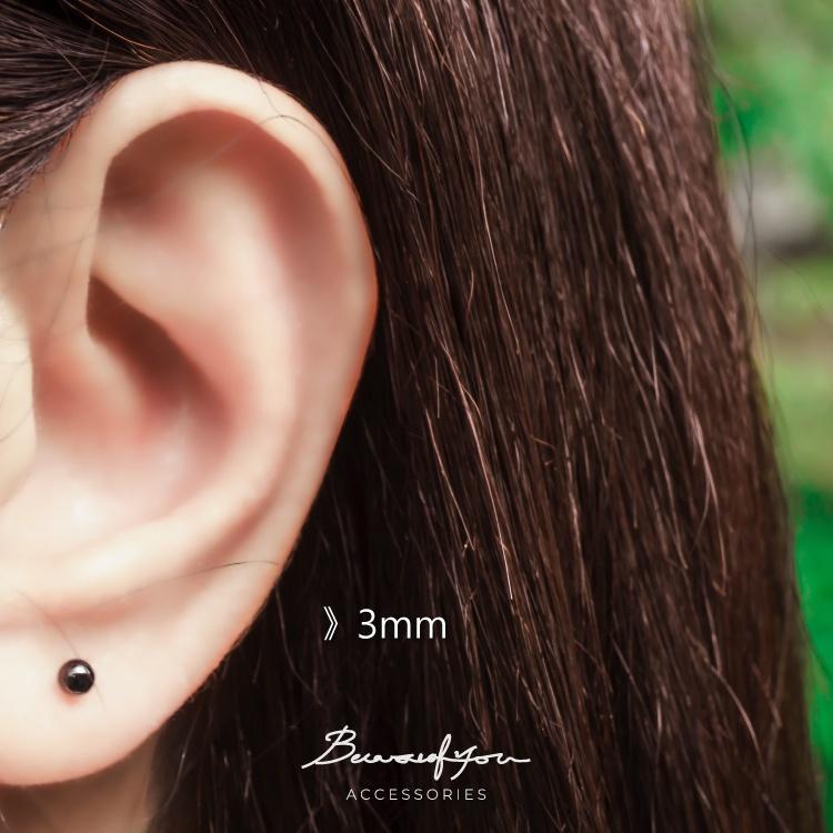 〈Because of You〉925純銀 圓球耳環 圓珠耳針 豆豆 銀珠 圓形 純銀耳釘耳棒 抗過敏養耳洞 時尚男女-細節圖5