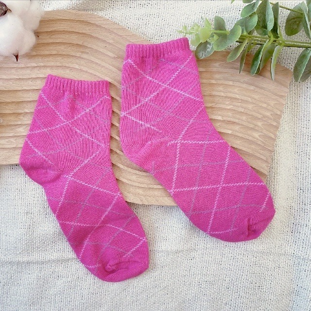 👍凱美棉襪業｜MIT台灣製 大童純棉菱格紋女襪 18-22cm 凱美棉業-細節圖8