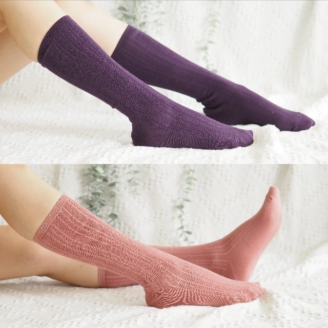 👍凱美棉業｜一打十二雙組(紫/粉) MIT台灣製 純棉童趣風膝下襪-細節圖6
