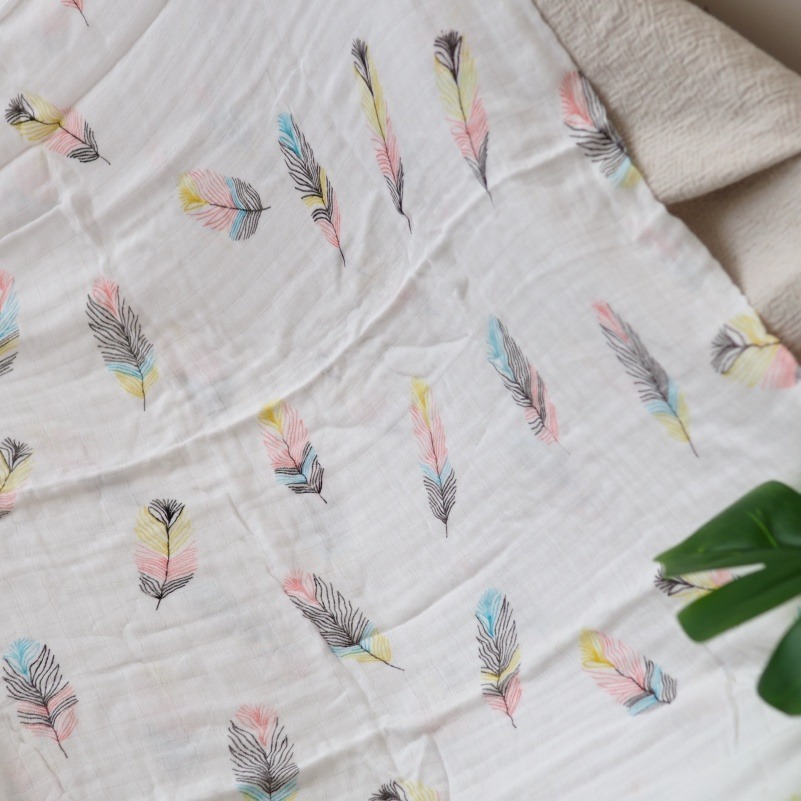 👍凱美棉業｜混紡竹纖蠶絲紗 嬰兒紗布包巾  適用薄被/擦澡巾/童巾 90*90尺寸-細節圖4