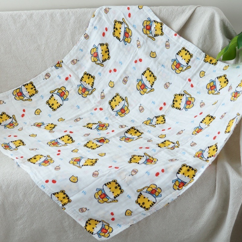 👍凱美棉業｜混紡竹纖蠶絲紗 嬰兒紗布包巾  適用薄被/擦澡巾/童巾 90*90尺寸-細節圖5