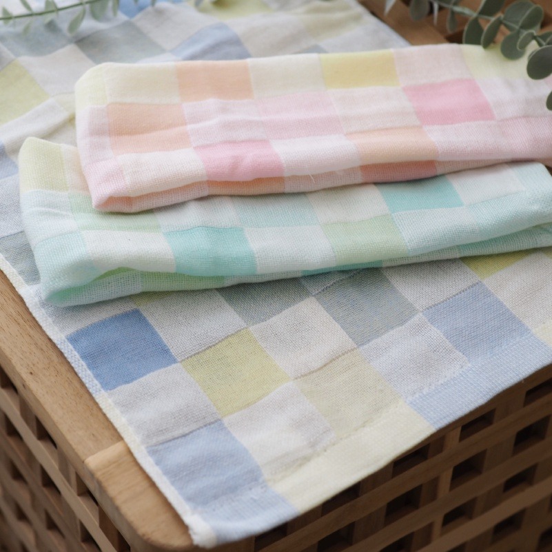 👍凱美棉業｜純棉彩格雙層紗布童巾 適用新生兒洗臉巾/嬰兒毛巾 凱美棉業-細節圖7