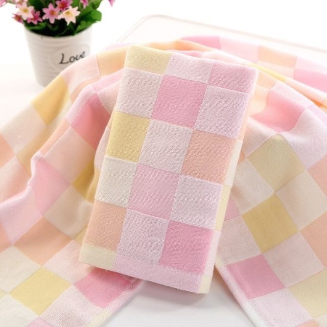 👍凱美棉業｜純棉柔順紗布彩格童巾/擦澡巾/洗臉巾-細節圖6