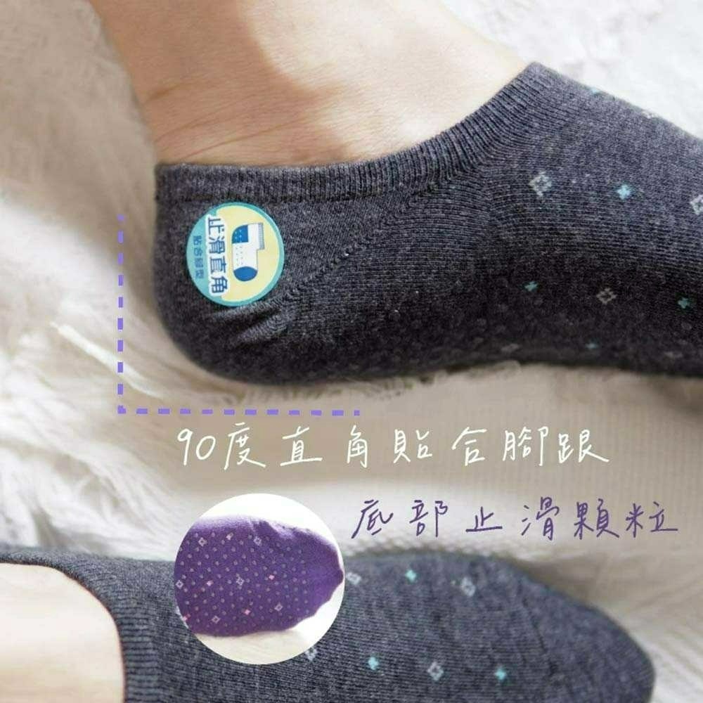 👍凱美棉襪業｜隨機出色 MIT台灣製 純棉止滑直角短襪 菱形點點款 凱美棉業-細節圖3