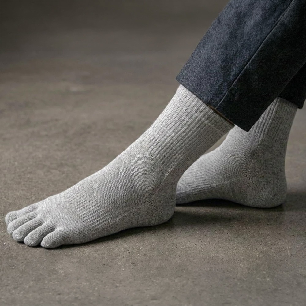 凱美棉業｜MIT台灣製 頂級純棉奈米竹炭五趾襪-細節圖8