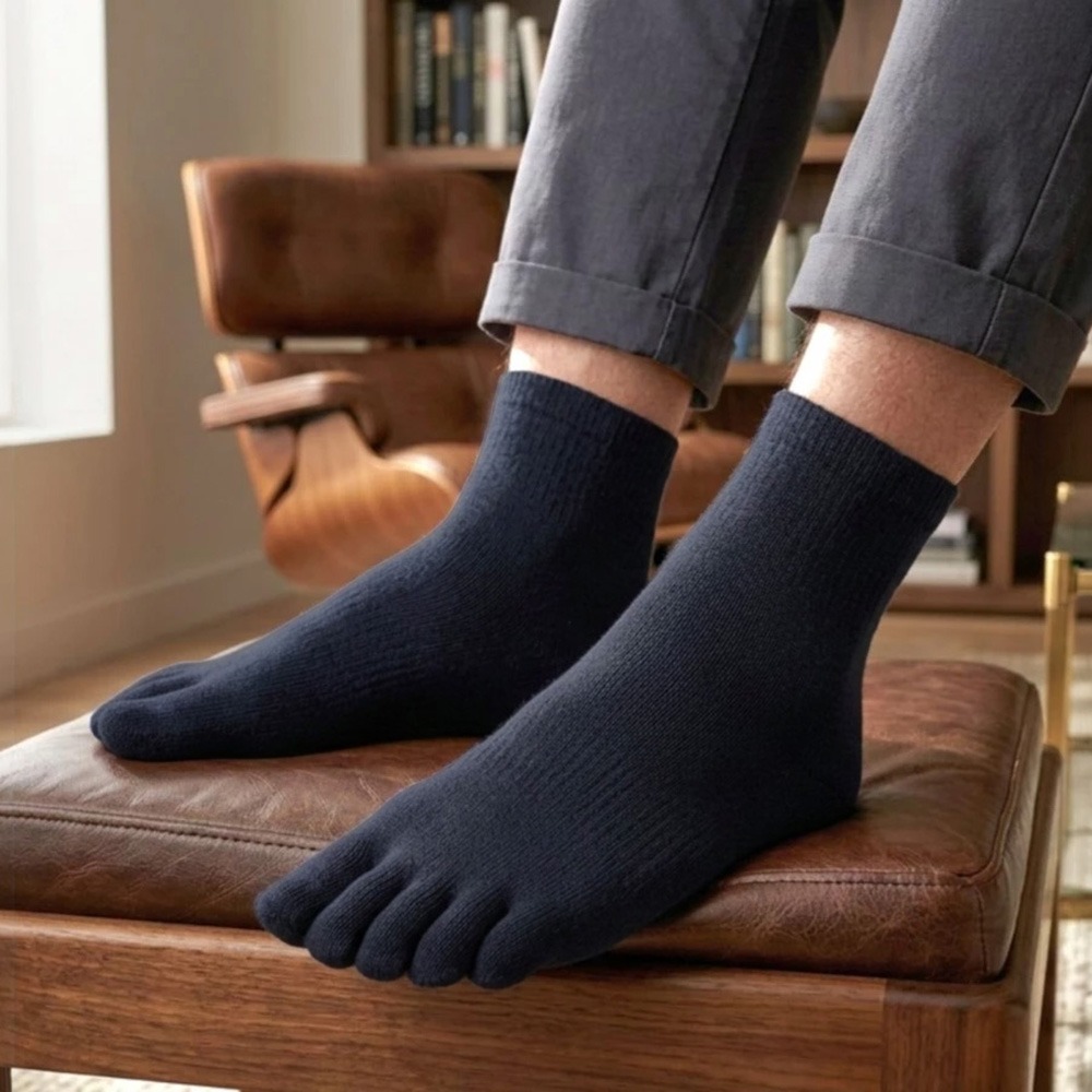 凱美棉業｜MIT台灣製 頂級純棉奈米竹炭五趾襪-規格圖9