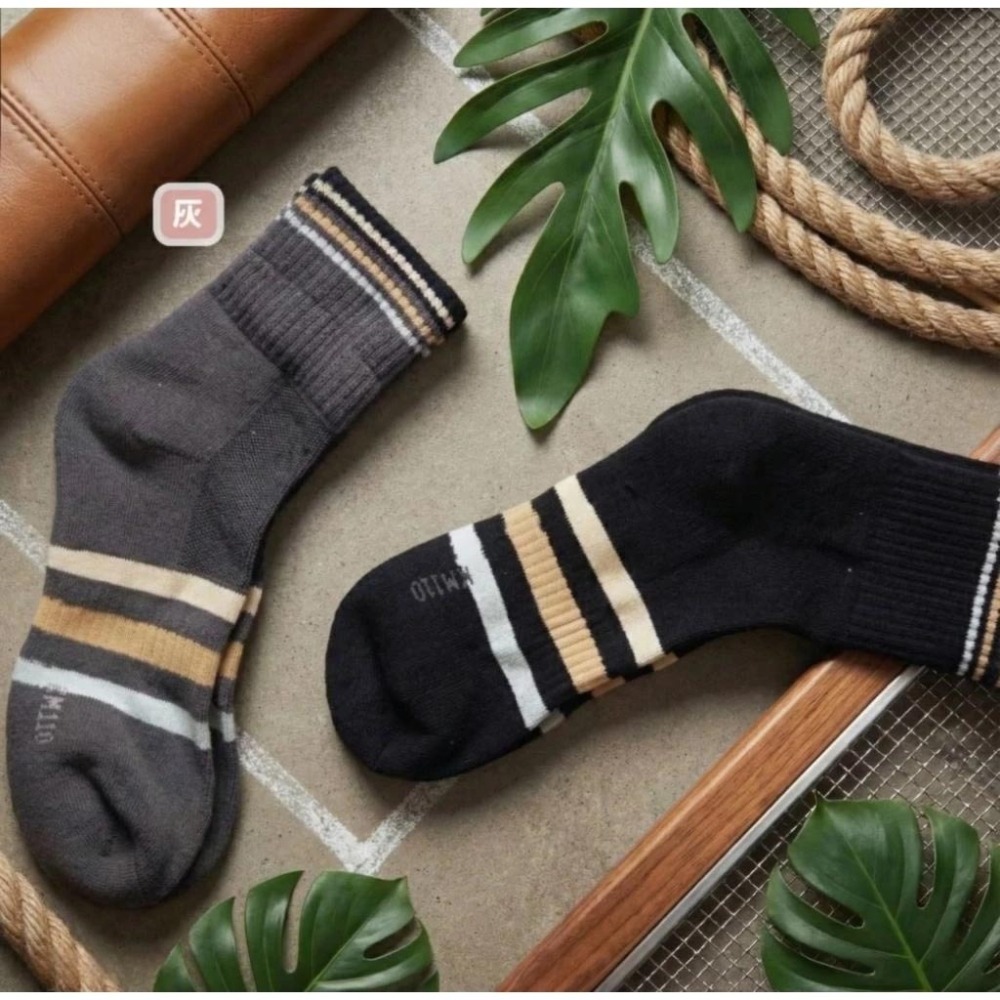 👍凱美棉襪業｜MIT台灣製造 高品質純棉運動氣墊襪 直條造型款 凱美棉業-細節圖5