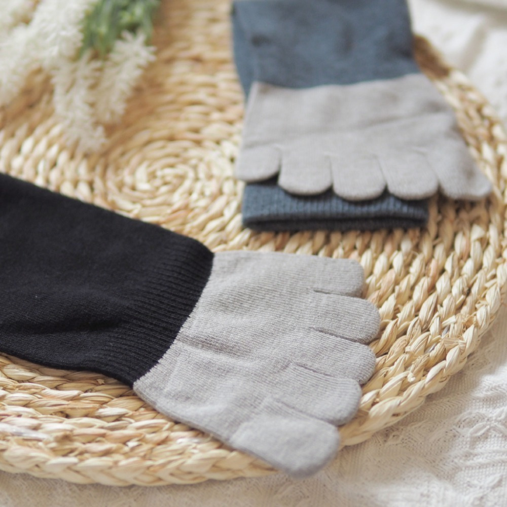 👍凱美棉業｜MIT台灣製 加大款純棉長筒竹炭五指襪 尺寸26～30 cm-細節圖7