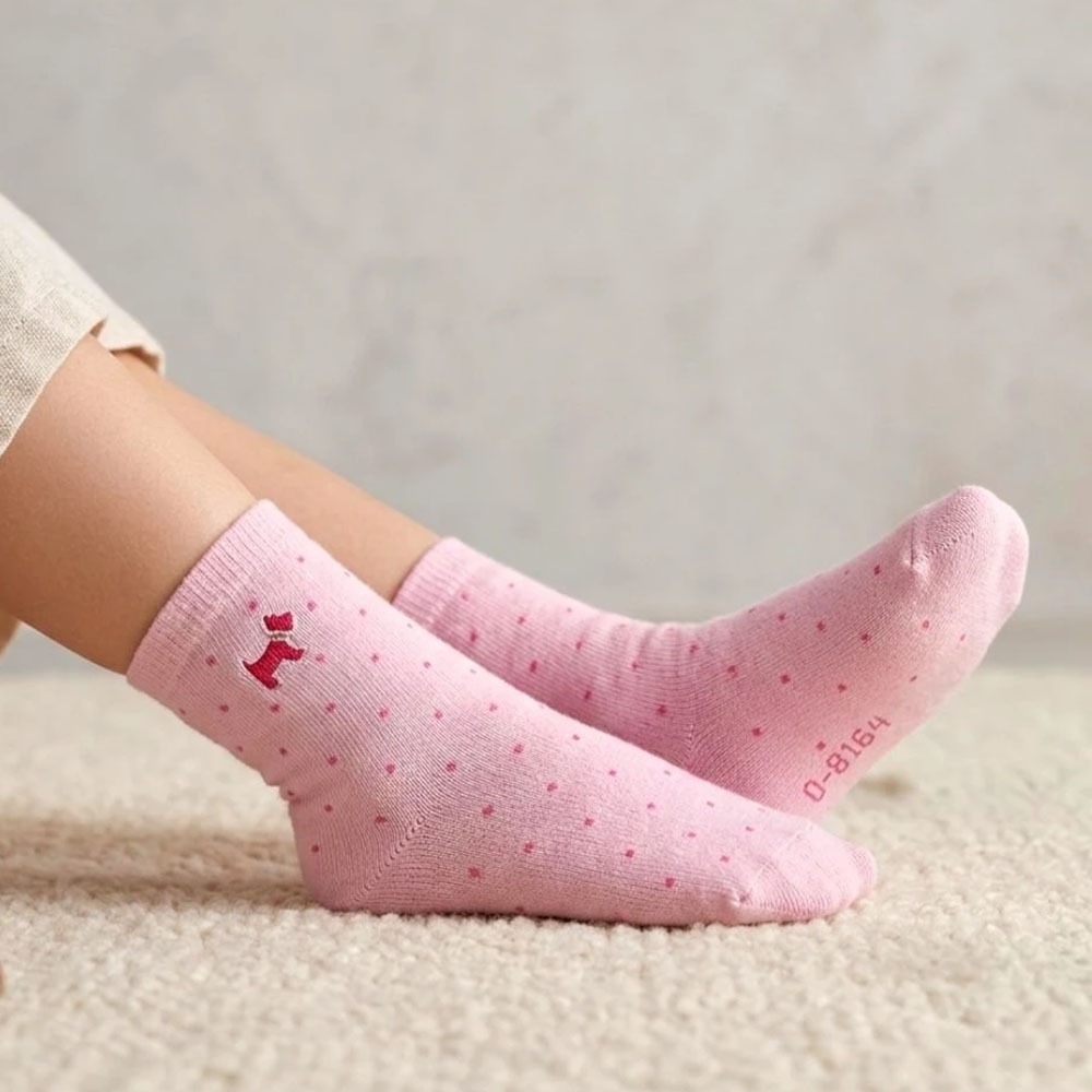 凱美棉業｜MIT台灣製 點點刺繡純棉童襪 13-16cm-細節圖2