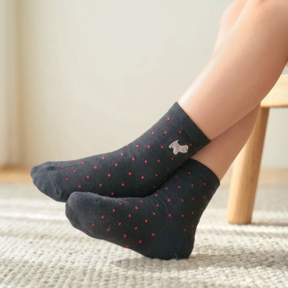 凱美棉業｜MIT台灣製 點點刺繡純棉童襪 13-16cm-細節圖7