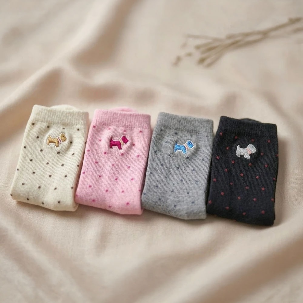 凱美棉業｜MIT台灣製 點點刺繡純棉童襪 13-16cm-細節圖9