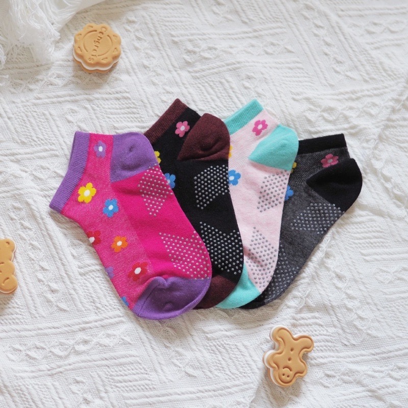 👍凱美棉業｜MIT台灣製 40支精梳棉止滑兒童短襪 小花款-細節圖8