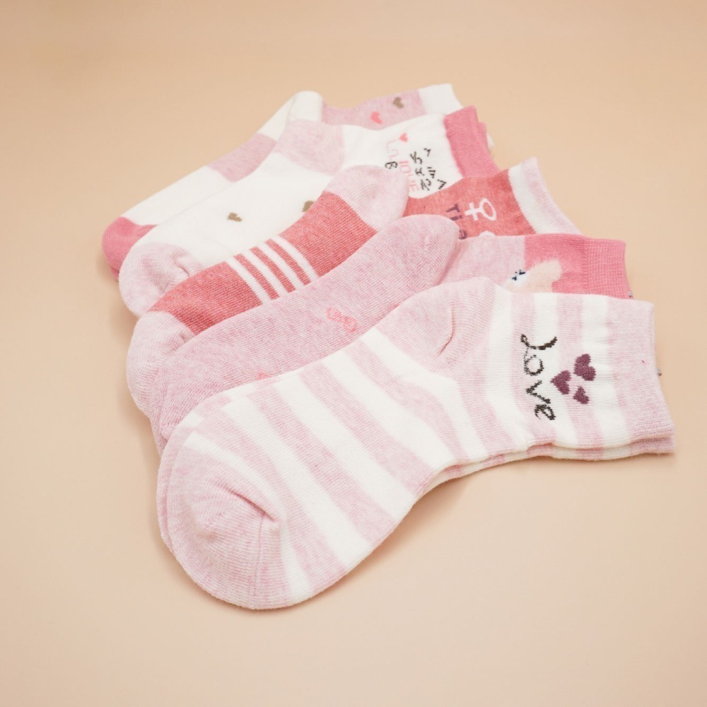 👍凱美棉業｜MIT台灣製 純棉舒適造型大童襪 粉系愛心款 18-22cm-細節圖7