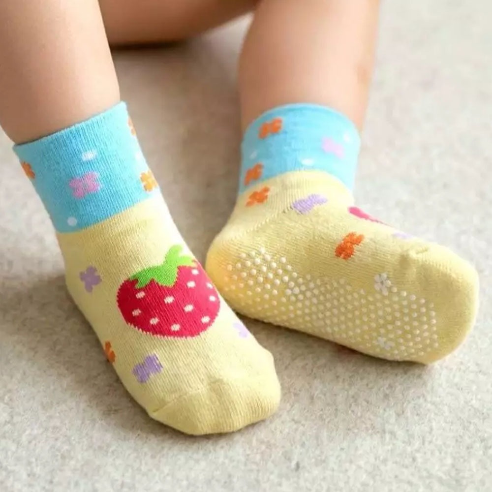 凱美棉業｜ MIT台灣製 嬰幼兒純棉防滑鬆口不勒腳 寶寶棉襪 草莓寶貝款 1-3歲-細節圖3
