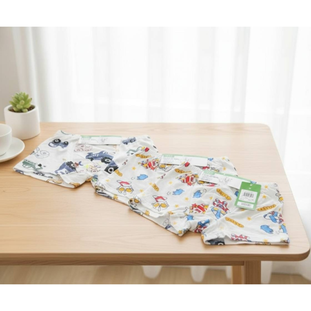 凱美棉業｜精品彈力萊卡棉兒童四角內褲 男童四角褲 寶寶純棉內褲 兩件一組（隨機出色）-細節圖3