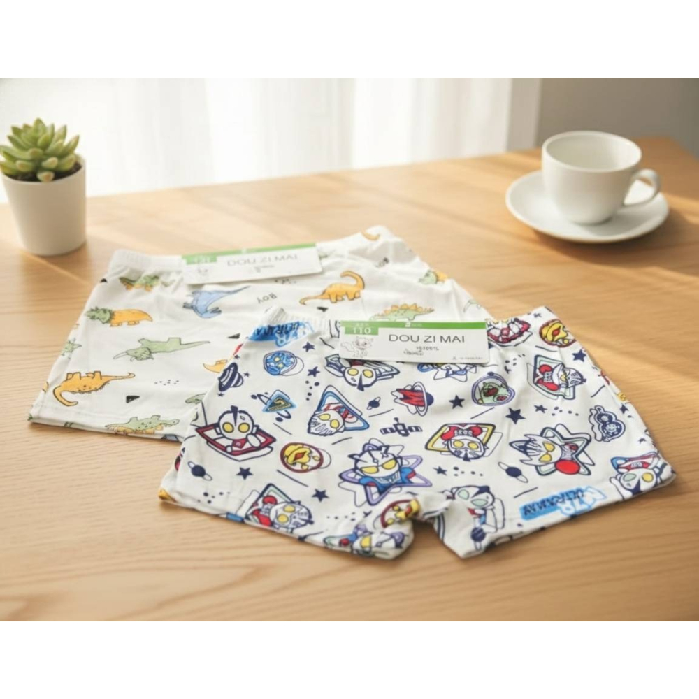 凱美棉業｜精品彈力萊卡棉兒童四角內褲 男童四角褲 寶寶純棉內褲 兩件一組（隨機出色）-細節圖4