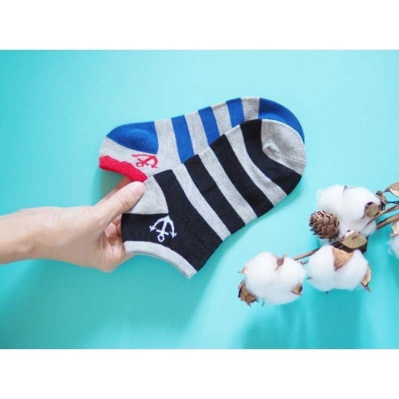 👍凱美棉業｜12雙組隨機出色 MIT台灣製 純棉船型童襪 船錨造型款 17-21CM-細節圖9