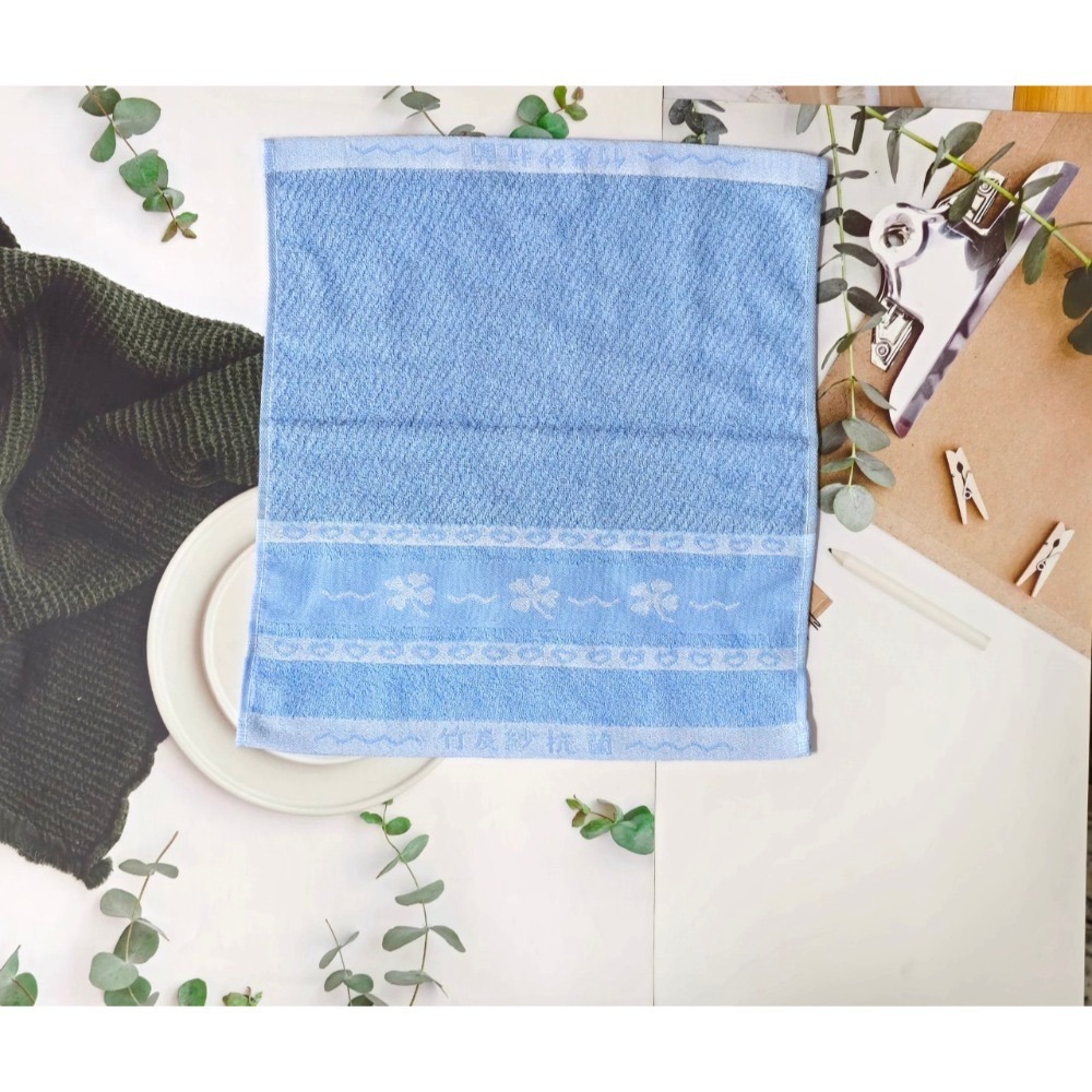 👍凱美棉業｜MIT台灣製  頂級厚實抗菌除臭竹炭方巾-幸運草款-規格圖11