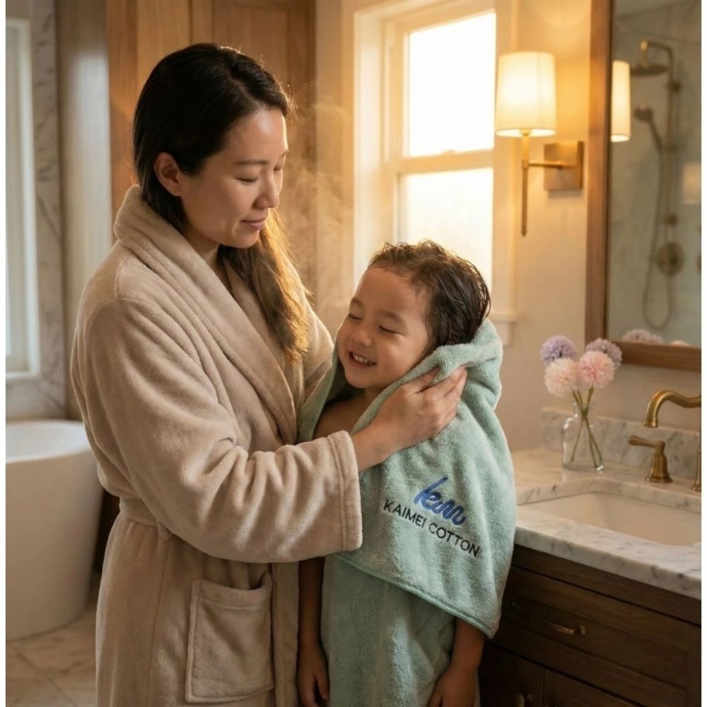 凱美棉業｜ LOGO設計款 開纖紗厚實超吸水浴巾-細節圖3