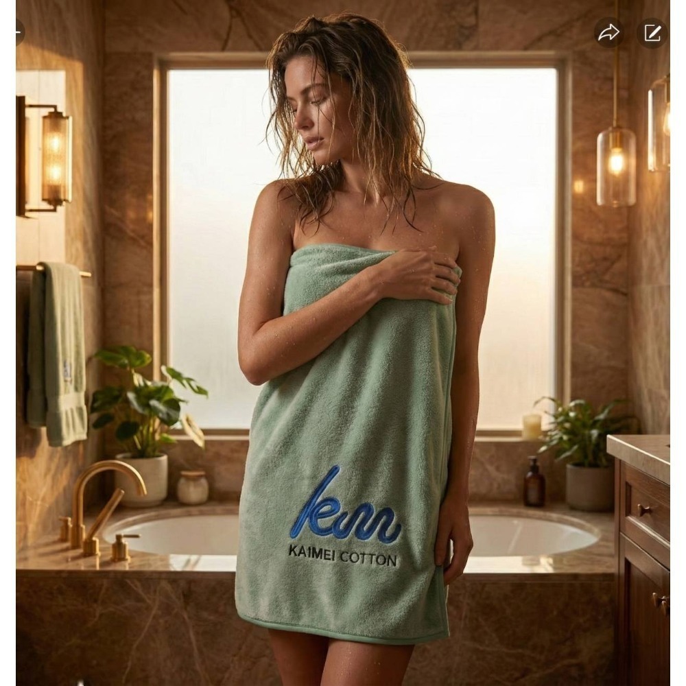 凱美棉業｜ LOGO設計款 開纖紗厚實超吸水浴巾-規格圖9