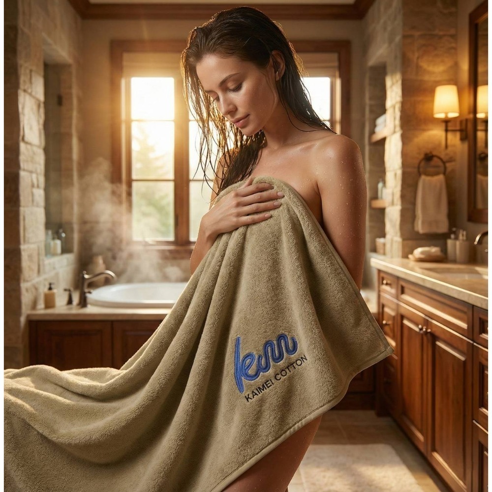 凱美棉業｜ LOGO設計款 開纖紗厚實超吸水浴巾-規格圖9