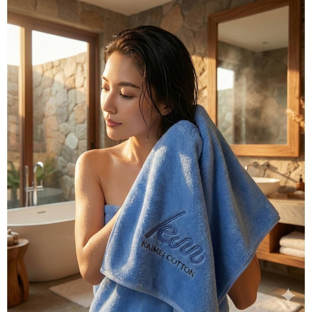 凱美棉業｜ LOGO設計款 開纖紗厚實超吸水浴巾-規格圖9