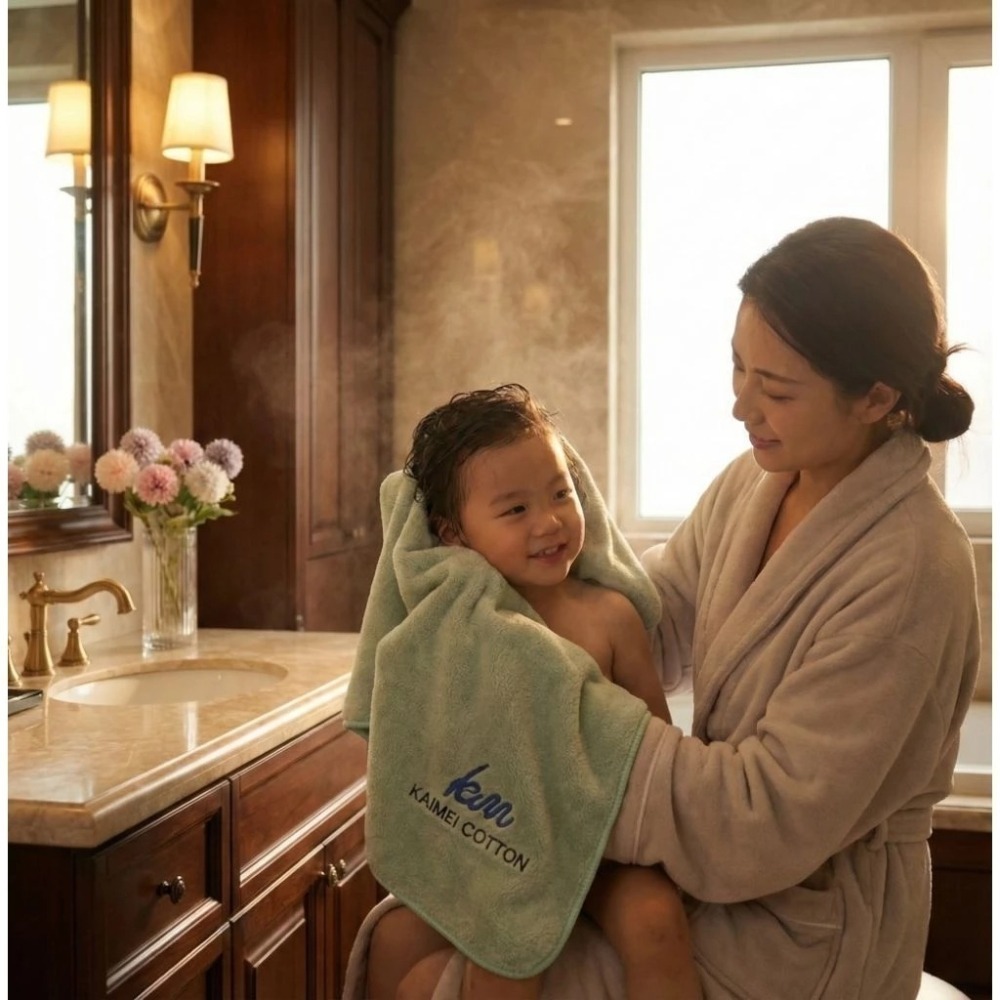 凱美棉業｜LOGO設計款 開纖紗超厚實柔軟強力吸水毛巾/擦髮巾-細節圖4
