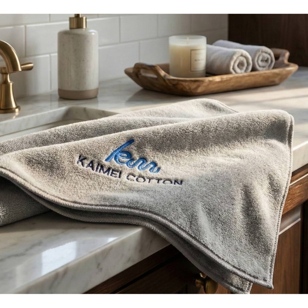 凱美棉業｜LOGO設計款 開纖紗超厚實柔軟強力吸水毛巾/擦髮巾-細節圖8