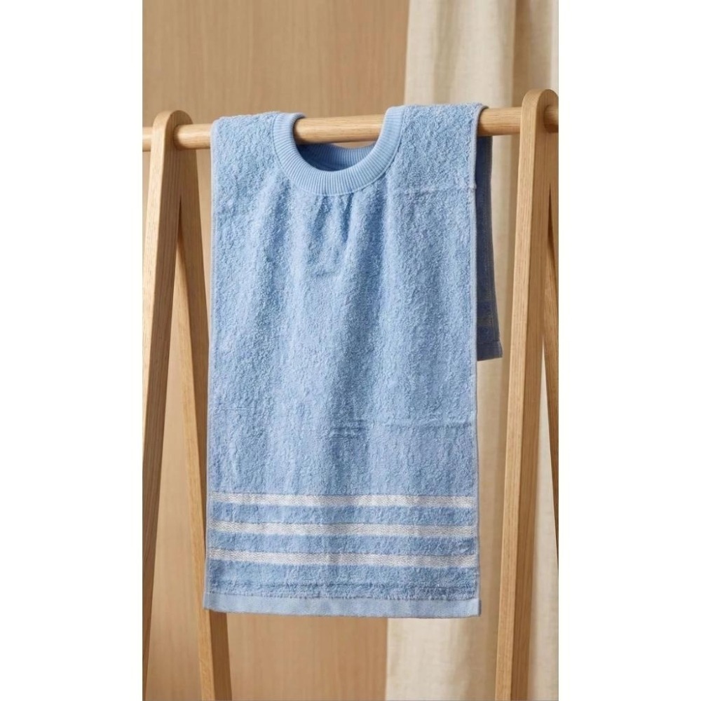 凱美棉業｜MIT台灣製 28兩厚實 純棉透氣成人圍兜/口水巾 精緻帶緞素色款 隨機出色-細節圖7